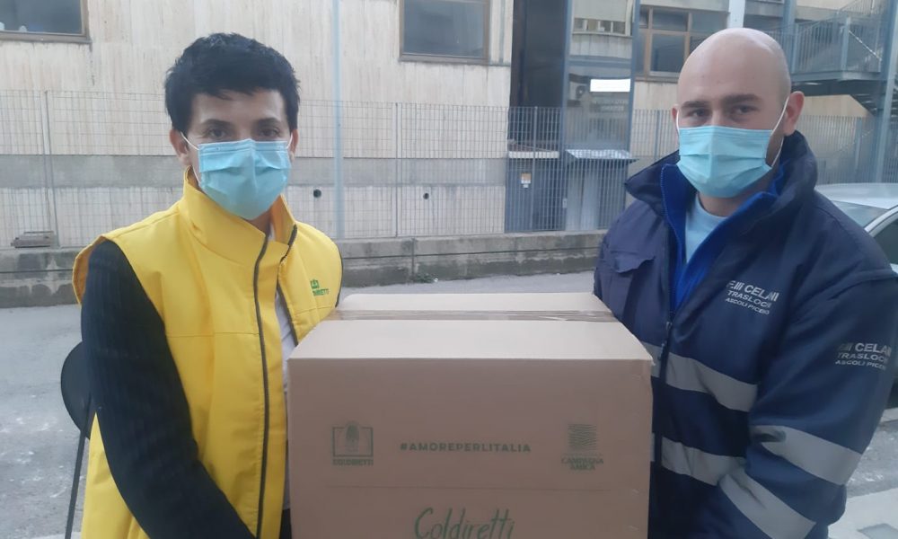 coldiretti consegna pacchi solidarietà ad Ascoli